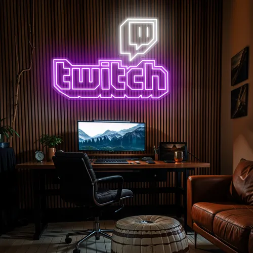 Twitch Gaming Room Neon Sign - Custom Canvas Now