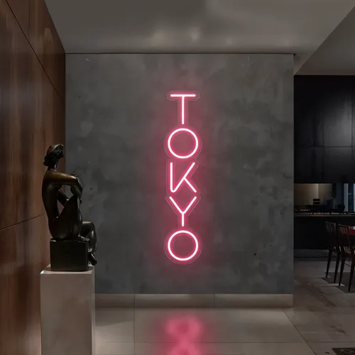 Tokyo Vertical Neon Sign - Custom Canvas Now