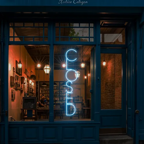 Closed Vertical Neon Sign - Custom Canvas Now