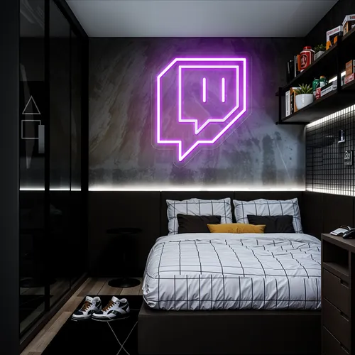 Twitch Icon Glow Neon Sign - Custom Canvas Now