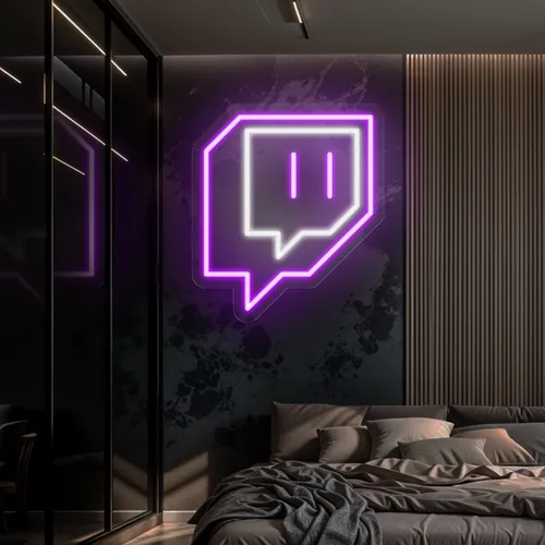 Twitch Logo Wall Neon Sign - Custom Canvas Now