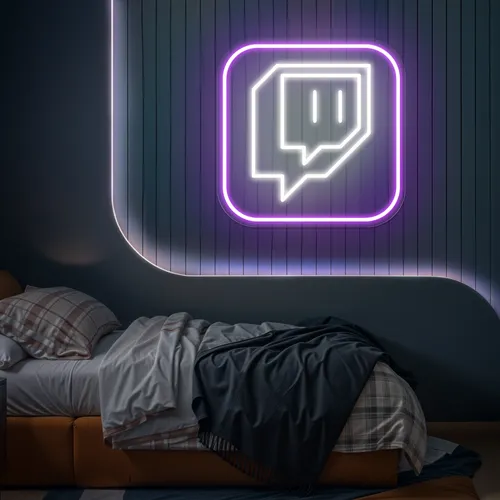 Twitch Logo Bedroom Neon Sign - Custom Canvas Now