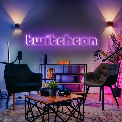 TwitchCon Gamer Lounge Neon Sign - Custom Canvas Now