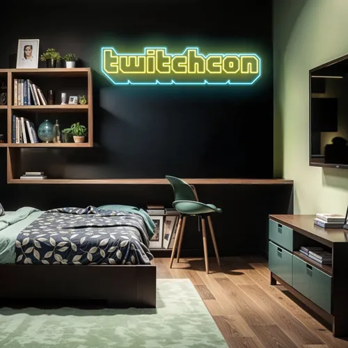 TwitchCon Bedroom Aesthetic Neon Sign - Custom Canvas Now
