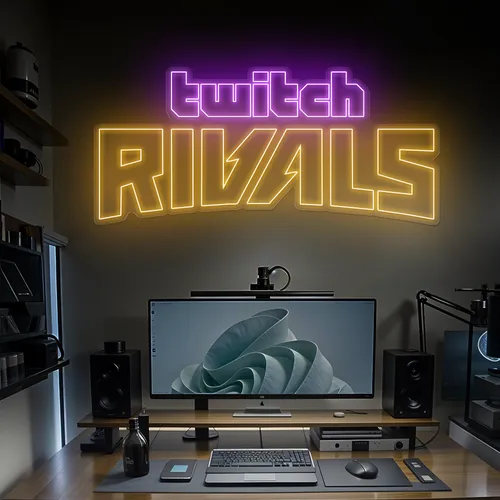 Twitch Rivals Gaming Setup Neon Sign - Custom Canvas Now