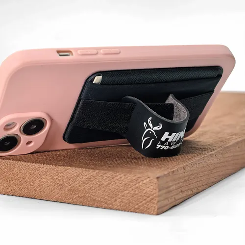 Leather Phone Wallet with Hand Grip - Custom Canvas Now