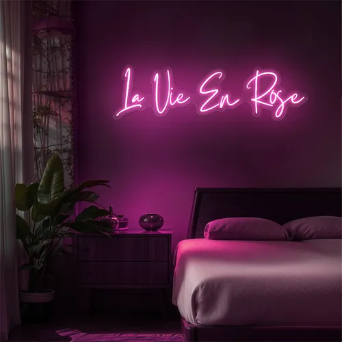 La Vie En Rose Neon Sign - Custom Canvas Now