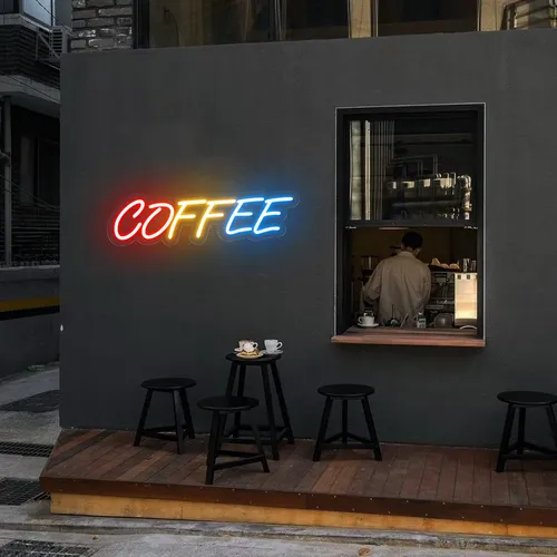 Multicolor COFFEE Neon Sign - Custom Canvas Now