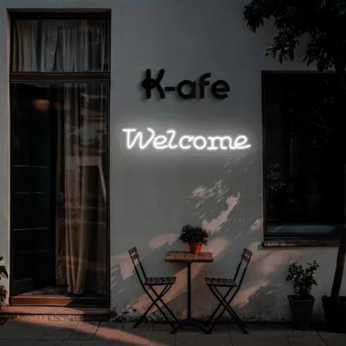 Welcome Script Neon Sign - Custom Canvas Now