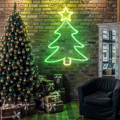 Mini Christmas Tree Neon Sign - Custom Canvas Now