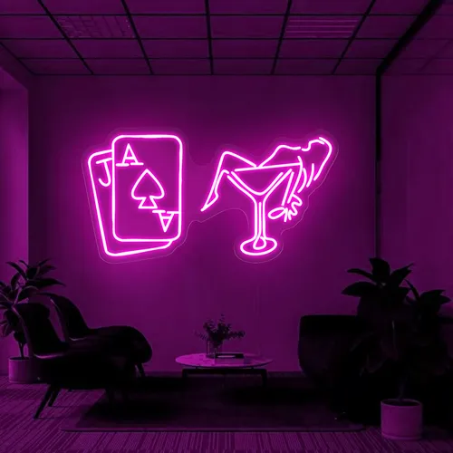 Vegas Night Neon Sign - Custom Canvas Now