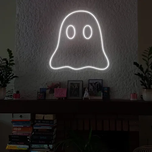 Mini Ghost Neon Sign - Custom Canvas Now