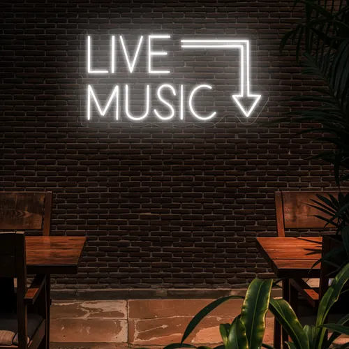 Live Music Neon Sign - Custom Canvas Now