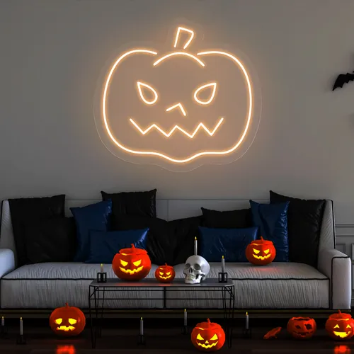 Pumpkin Neon Sign - Custom Canvas Now