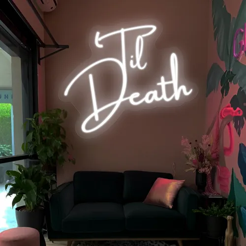 Til Death Neon Signs - Custom Canvas Now