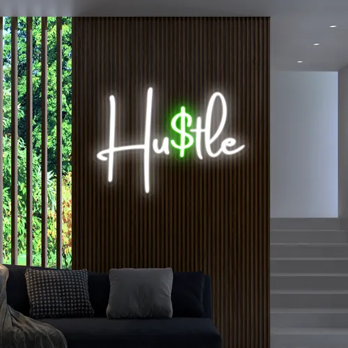 Hustle Neon Signs - Custom Canvas Now