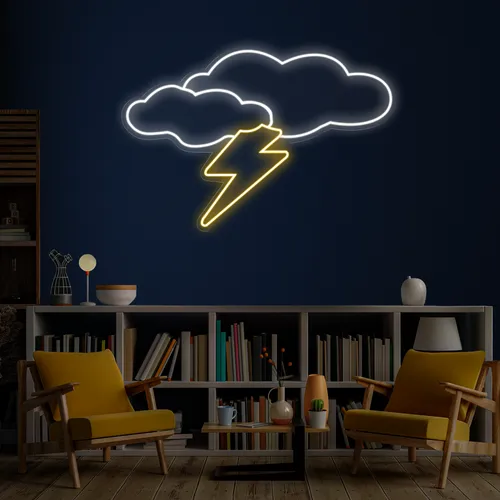 Thunder Cloud Neon Sign - Custom Canvas Now