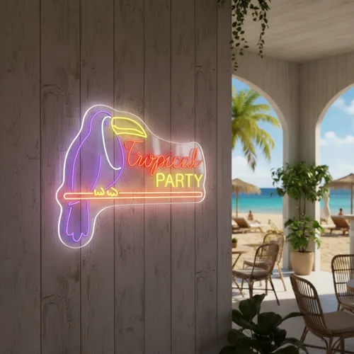 Tropical Party Neon Sign - Custom Canvas Now