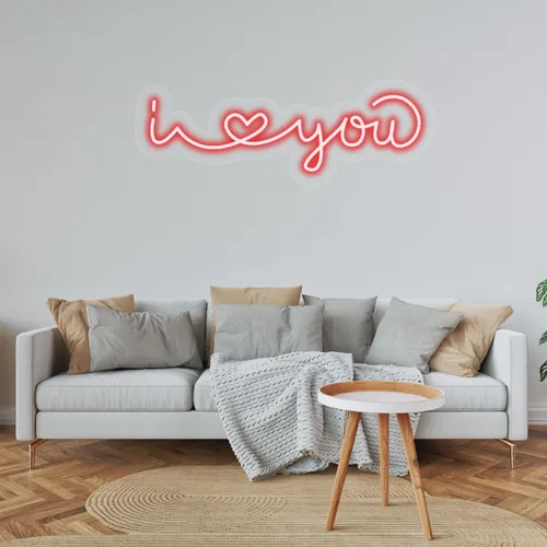 Custom I Love You Neon Sign - Custom Canvas Now