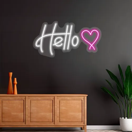 Custom Hello Neon Signs - Custom Canvas Now