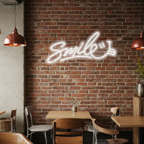 Custom Smile Neon Signs - Custom Canvas Now