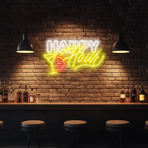 Custom Happy Hour Neon Signs - Custom Canvas Now