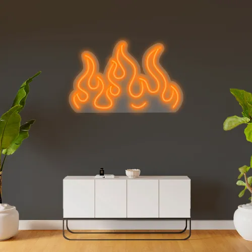 Custom Fire Neon Signs - Custom Canvas Now