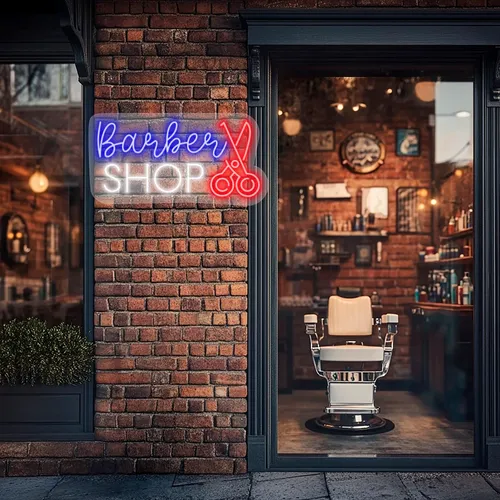 Custom Barber Shop Neon Signs - Custom Canvas Now