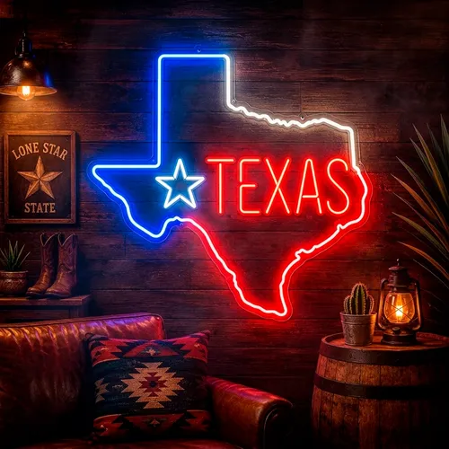 Custom Texas Neon Signs - Custom Canvas Now