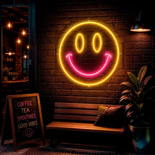 Custom Smiley Face Neon Signs - Custom Canvas Now