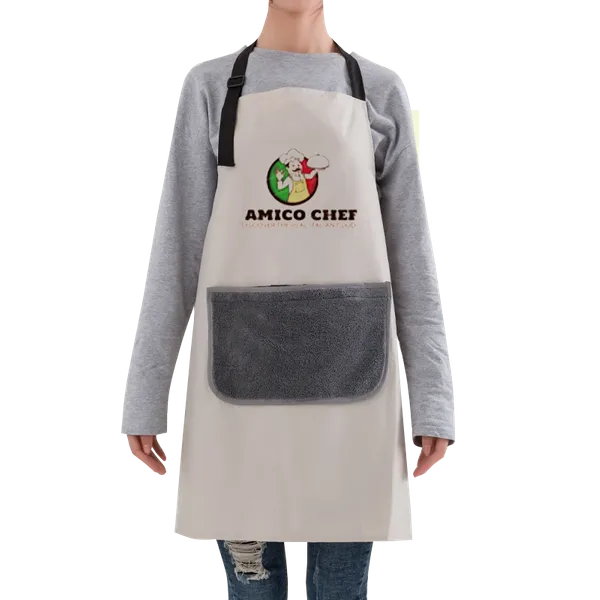 Floral Apron with Hand Wiping Pocket - Custom Canvas Now