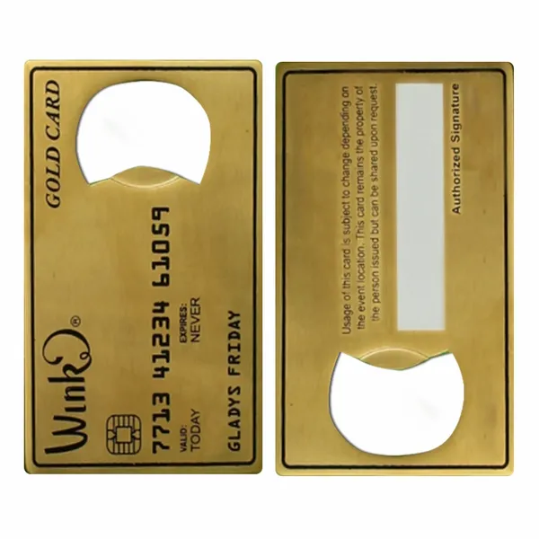 Gold Card Shaped Bottle Opener - Custom Canvas Now
