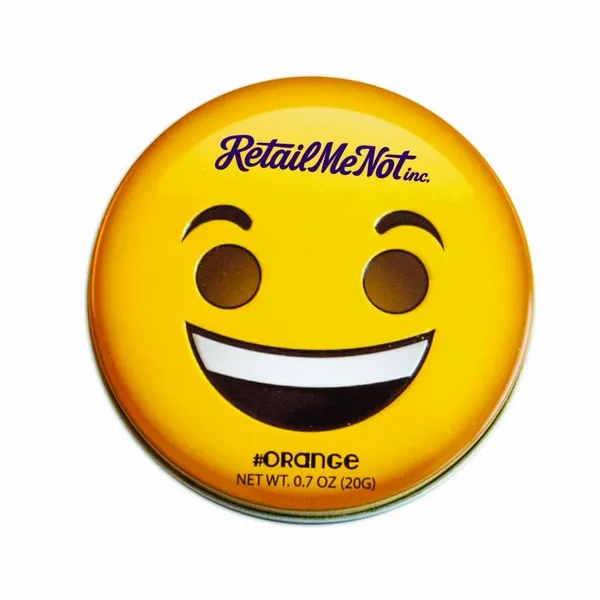 Smiley Face Emojy Tin with Orange Mints - Custom Canvas Now