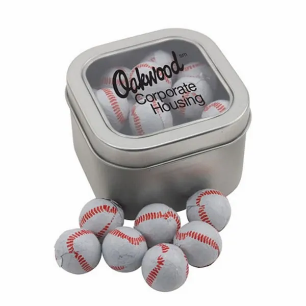 Window Tin with Chocolate Baseballs - SBF2700 - Custom Canvas Now