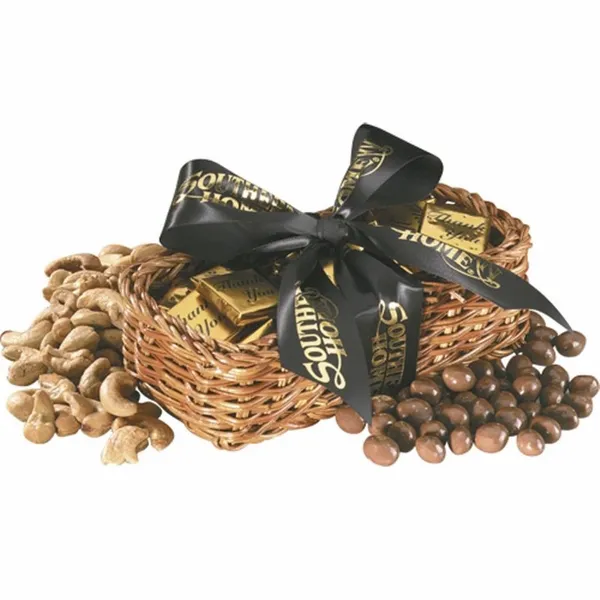 Gift Basket with Chocolate Baseballs - Custom Canvas Now