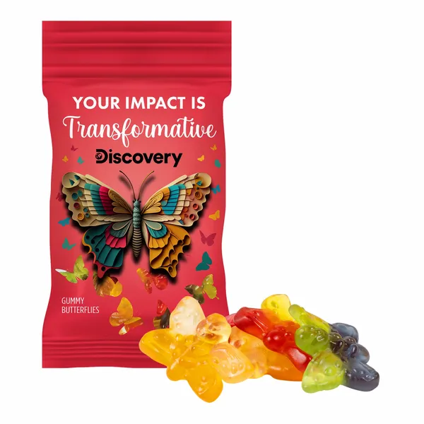 Clever Candy 1oz. Full Color DigiBag™ with Gummy Butterflies - Custom Canvas Now