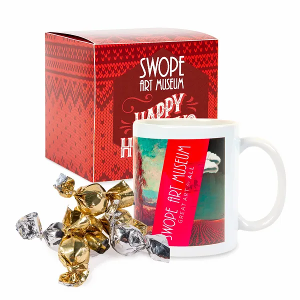 Warm Holiday Wishes Full Color Mug with Truffles in Gift Box - Custom Canvas Now