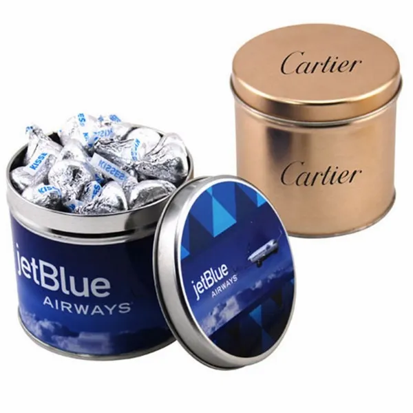 Round Tin with Hershey Kisses - Custom Canvas Now