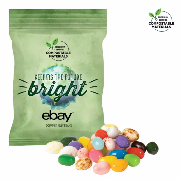 2oz. ECO-Digibag, Compostable & Full Color, Gourmet Jelly Beans - Custom Canvas Now
