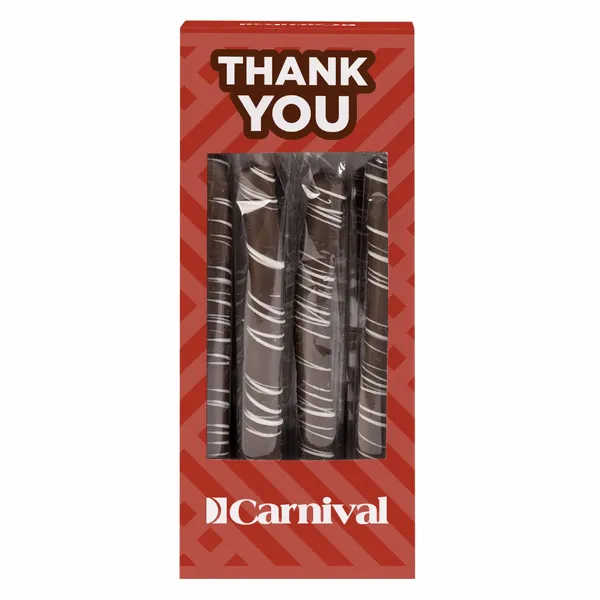 Pretzel Rods - Dark Chocolate With White Drizzle - Custom Canvas Now