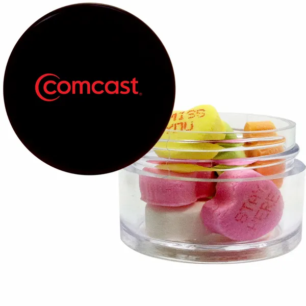 Twist top container filled with Conversation Hearts - Custom Canvas Now