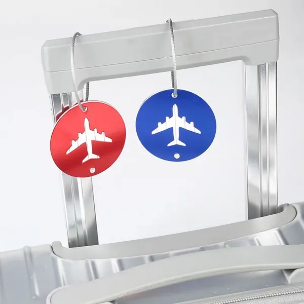 Round Aircraft Aluminum Luggage Tag