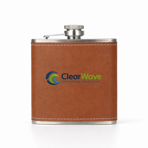 Leather Wrapped Hip Flasks - Custom Canvas Now