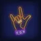 Rock Gesture Neon Sign - Custom Canvas Now