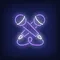 Crossed Microphone Neon Sign - Custom Canvas Now