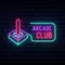 Retro Joystick Arcade Club Neon Sign - Custom Canvas Now