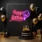 Happy Birthday Glow Neon Sign - Custom Canvas Now