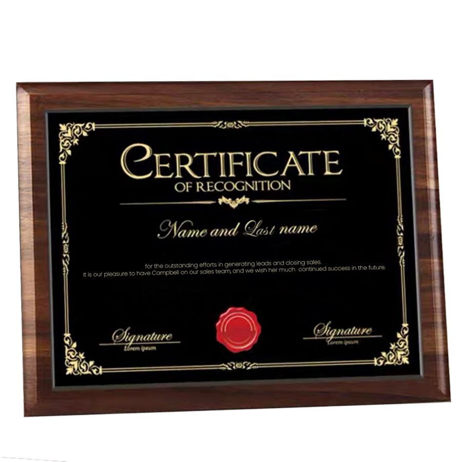 Wood Frame Certificate - Custom Canvas Now