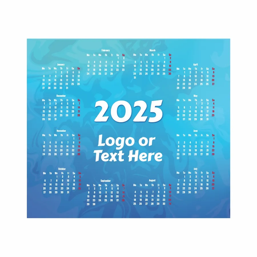 Light Blue Calendar Mouse Pad - Custom Canvas Now