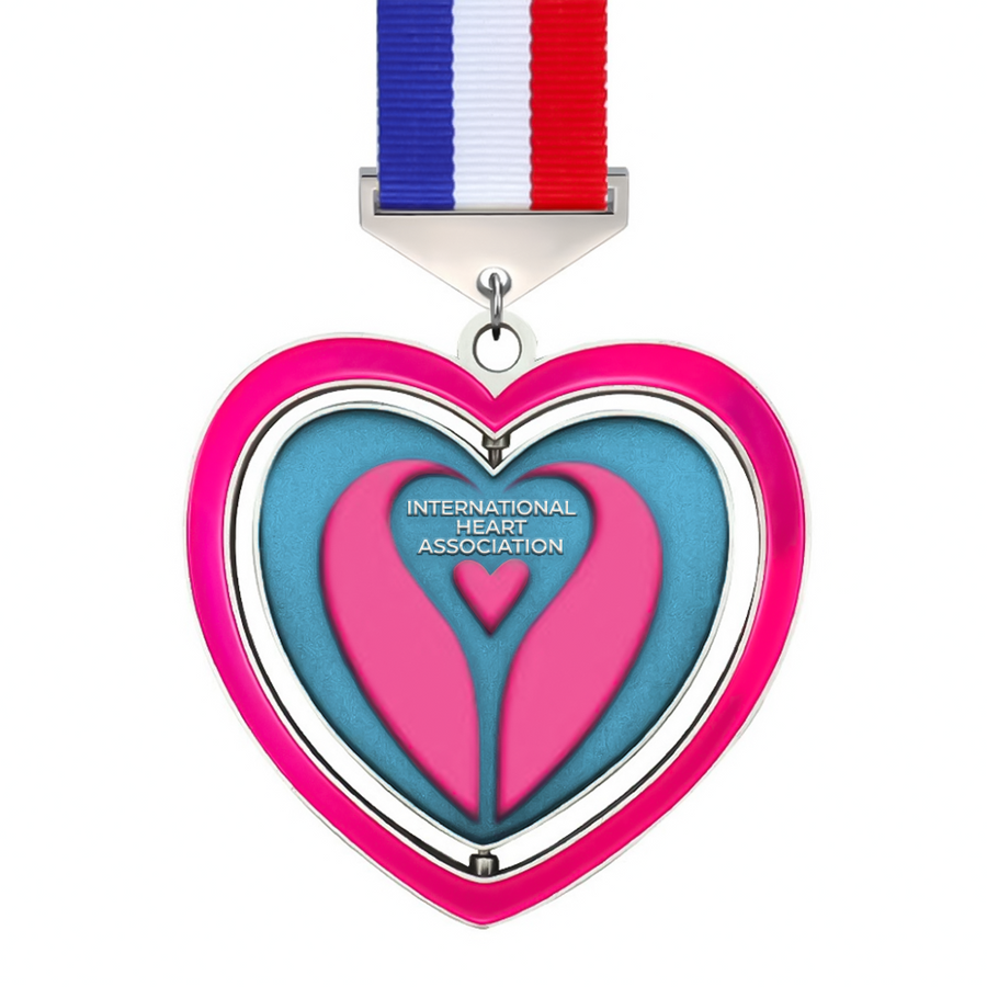 Pink Heart Medal - Custom Canvas Now